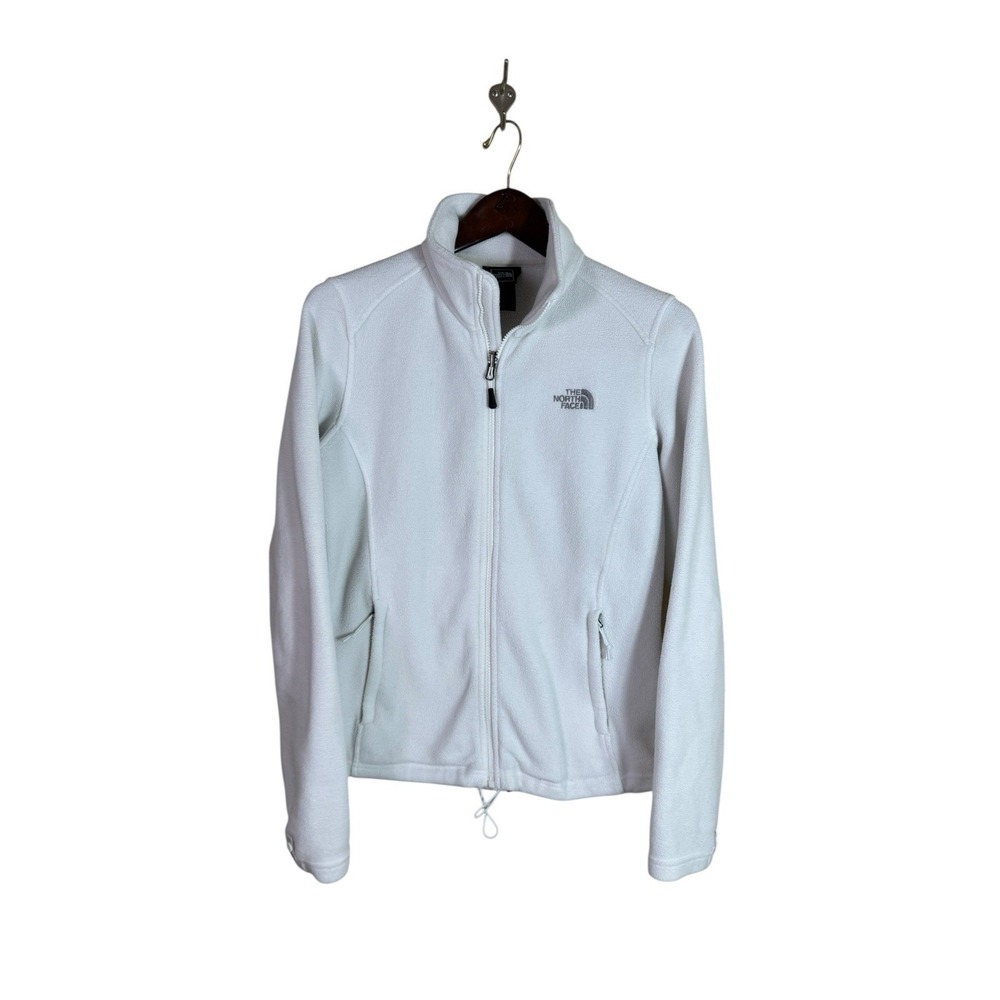 The North Face Fleece Jacket Women's T201 Medium White Heavyweight Logo Full Zip